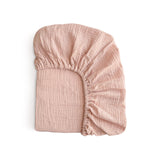 Mushie Crib Sheet Small Blush - Laadlee