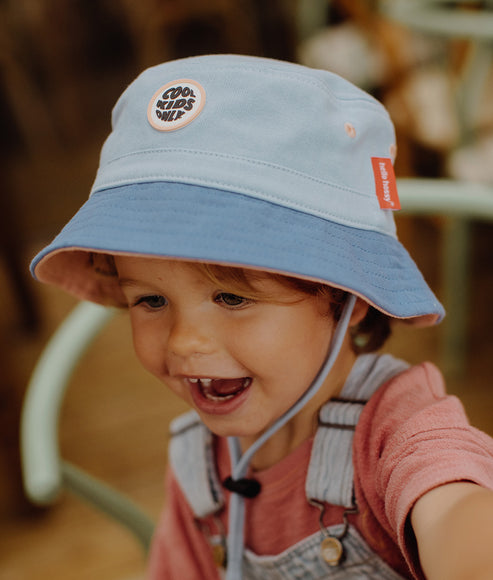 Hello Hossy Bucket Hat - Mini Aqua