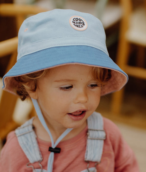 Hello Hossy Bucket Hat - Mini Aqua