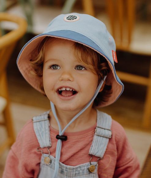 Hello Hossy Bucket Hat - Mini Aqua