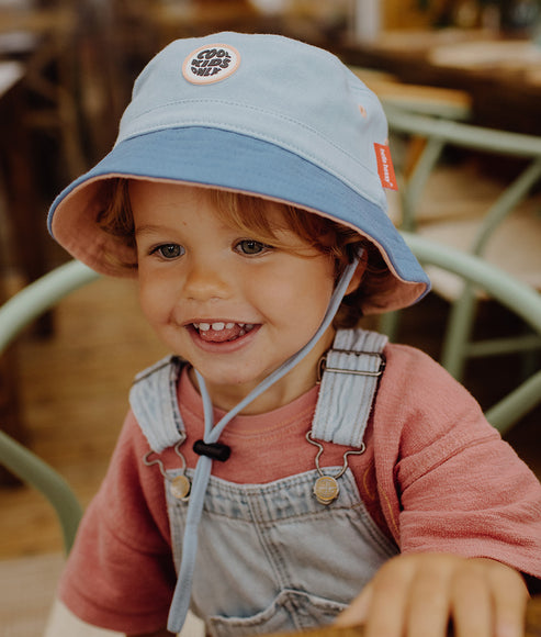 Hello Hossy Bucket Hat - Mini Aqua