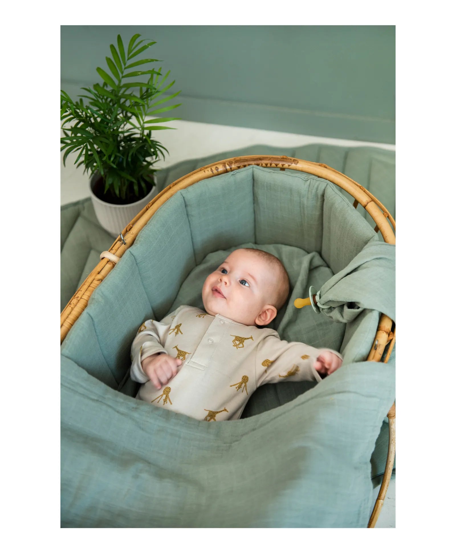 Trixie Cot And Playpen Bumper - Bliss Olive - Laadlee