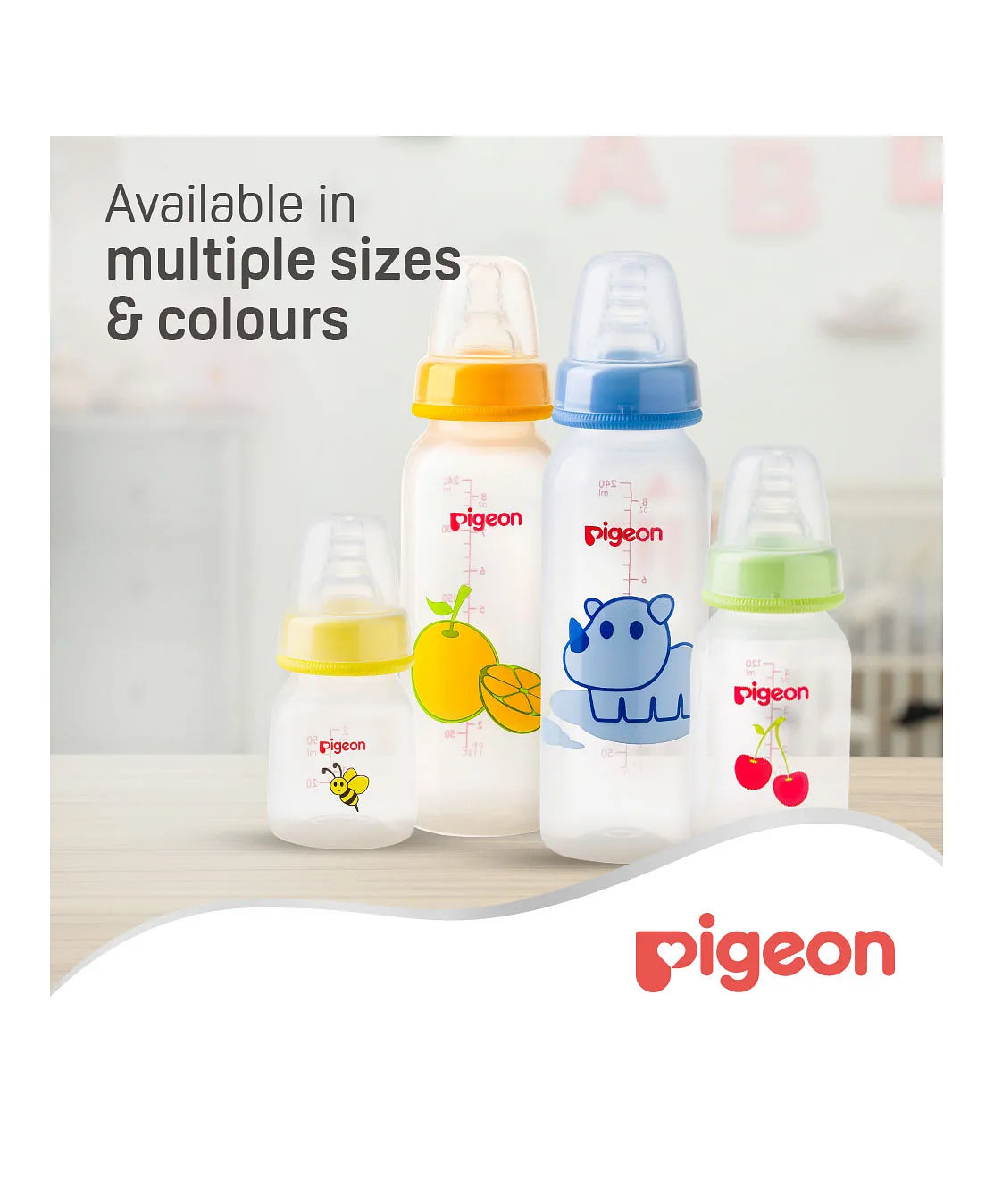 Pigeon Decorated Plastic Bottle 50ml - Assorted