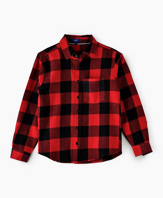 Jam Boys Checkered Flannel Shirt - Red & Black