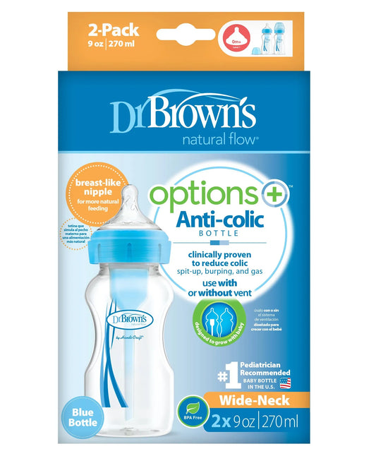 Dr. Brown's PP Narrow Options+ Bottle 250ml - Blue - Pack of 2