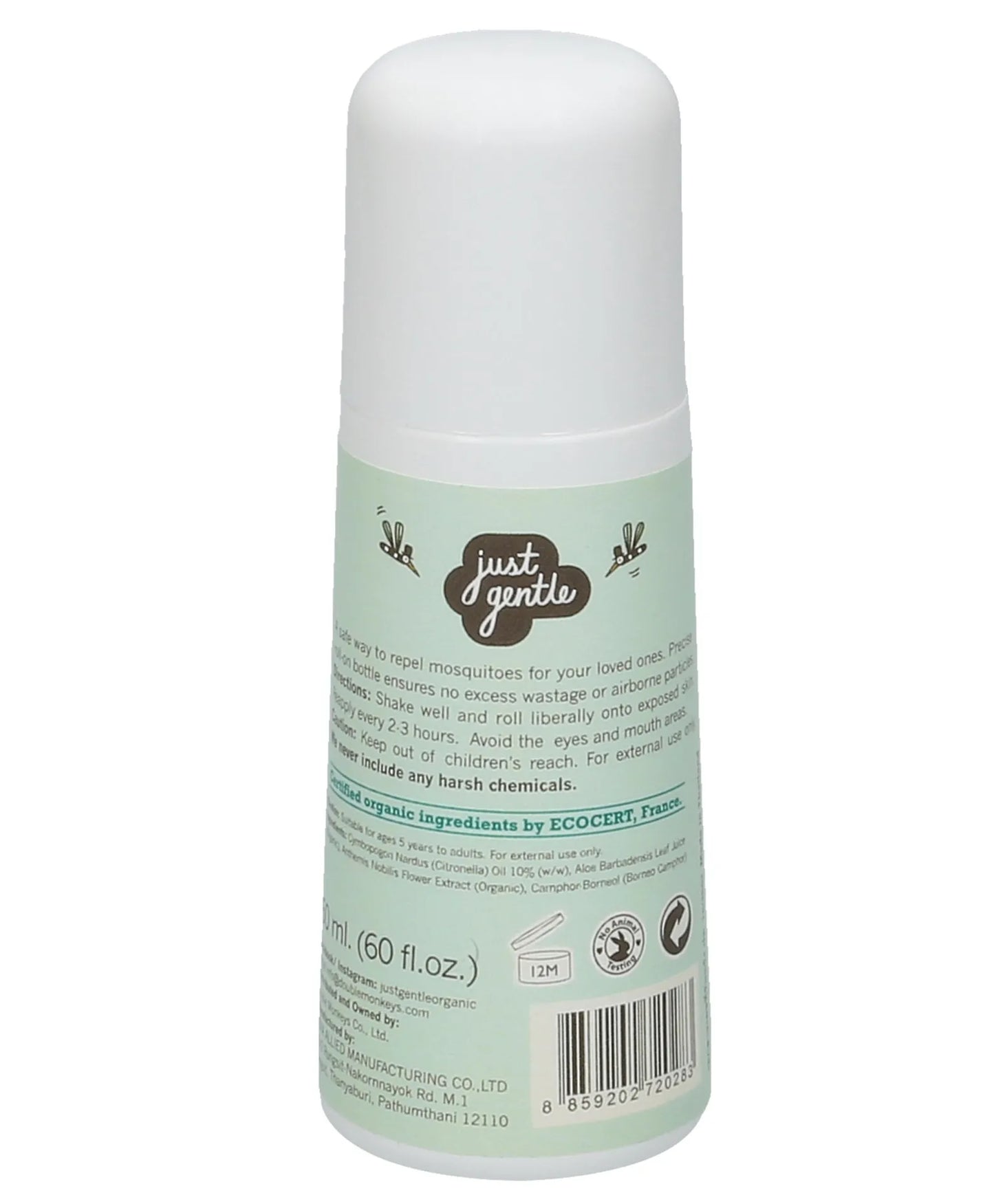 Just Gentle Herbal Mosquito Repellent Roll On - 60ml - Laadlee