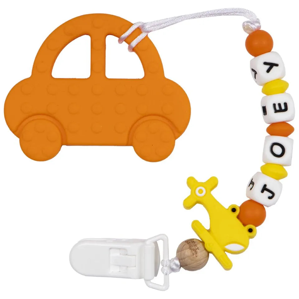 Babies Basic Customized Car Pacifier Clip - Orange