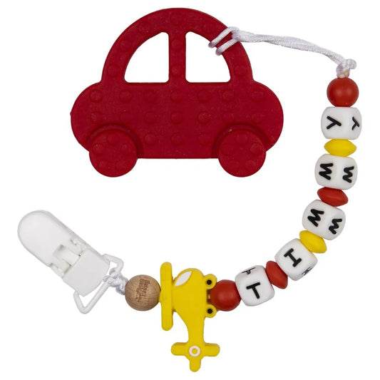 Babies Basic Customized Car Pacifier Clip - Red