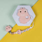 Babies Basic Customized Dino Pacifier Clip - Pink