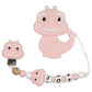 Babies Basic Customized Dino Pacifier Clip - Pink