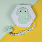 Babies Basic Customized Dino Pacifier Clip - Mint