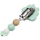 Babies Basic Customized Dino Pacifier Clip - Mint