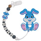 Babies Basic Customized Bunny Pacifier Clip - Navy