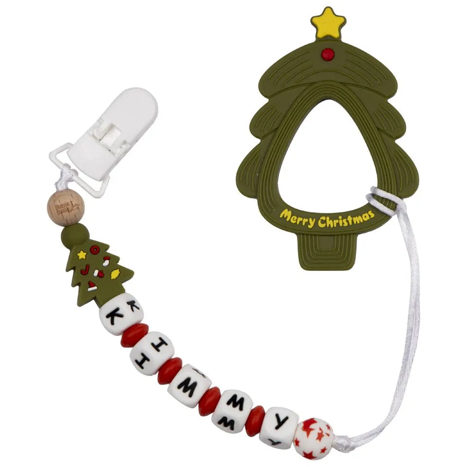 Babies Basic Customized Pacifier Clip - Christmas Tree