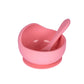 Babies Basic Feeding Set Silicone Spoon & Bowl 2pcs - Pink