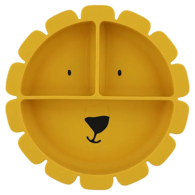 Trixie Silicone Divided Plate With Suction - Mr. Lion