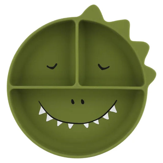 Trixie Silicone Divided Plate With Suction - Mr. Dino