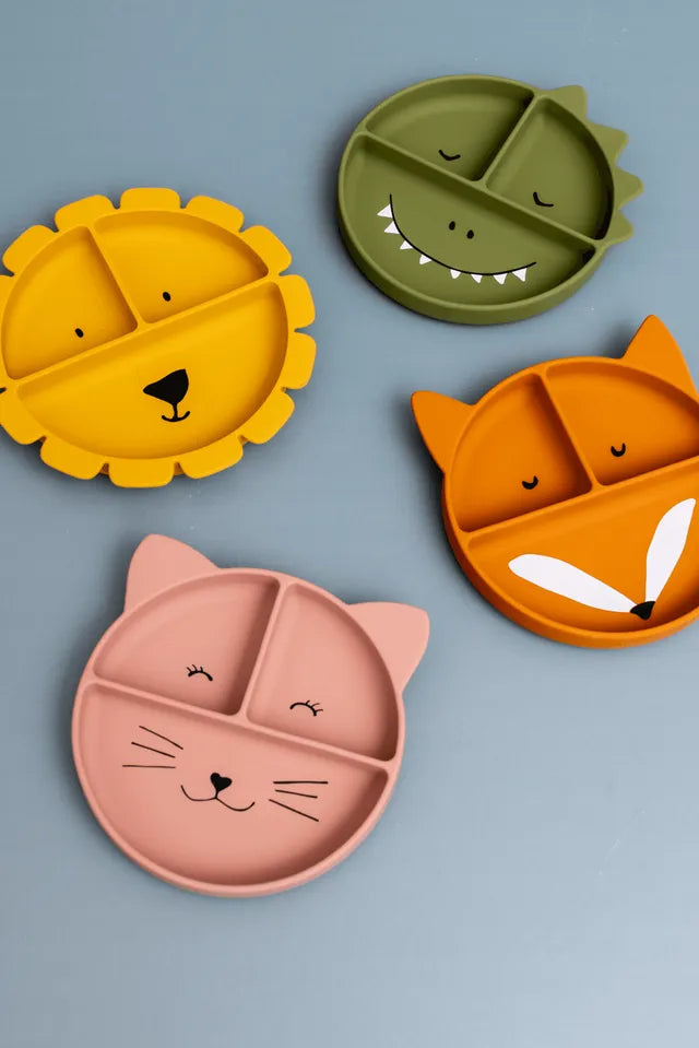 Trixie Silicone Divided Plate With Suction - Mr. Fox