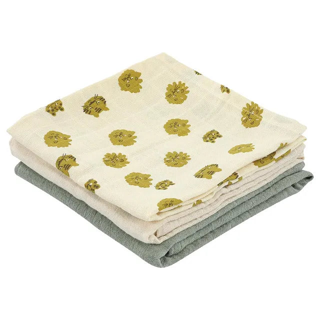 Trixie Muslin Washcloths 3-Pack Mix - Lucky Leopard