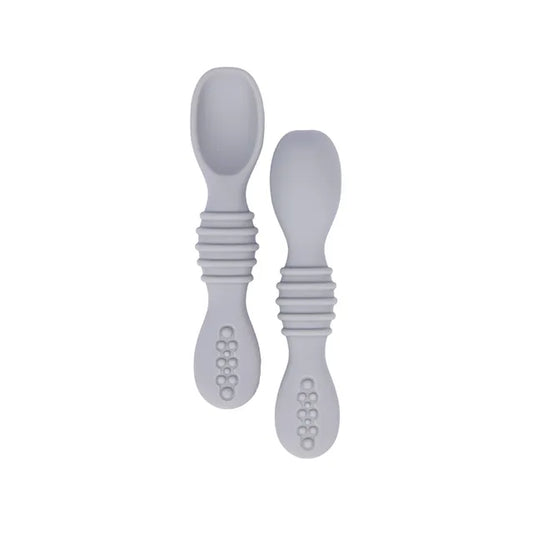 Babies Basic Silicone First Stage Training Spoons - Grey