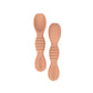 Babies Basic Silicone First Stage Training Spoons - Brown