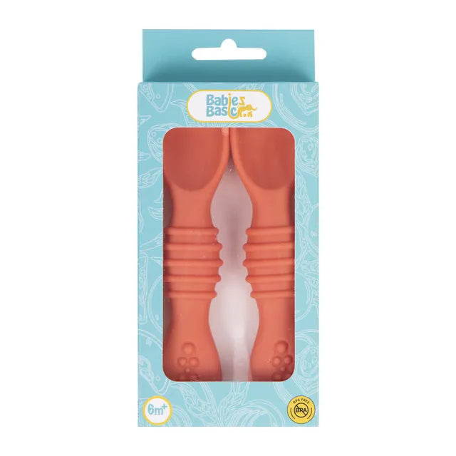 Babies Basic Silicone First Stage Training Spoons - Pink