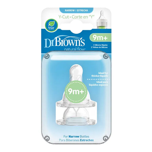 Dr. Brown's Y-Cut Wide Neck Silicone Options+ Nipple Pack of 2