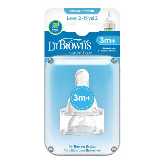 Dr. Brown's Level 2 Wide Neck Silicone Options+ Nipple Pack of 2