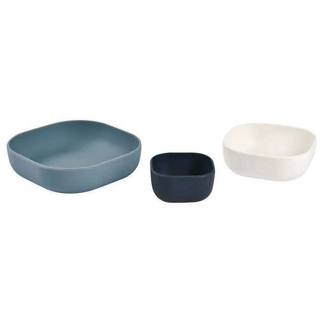 Beaba Silicone 3 Piece Nesting Bowl Set - Night Blue