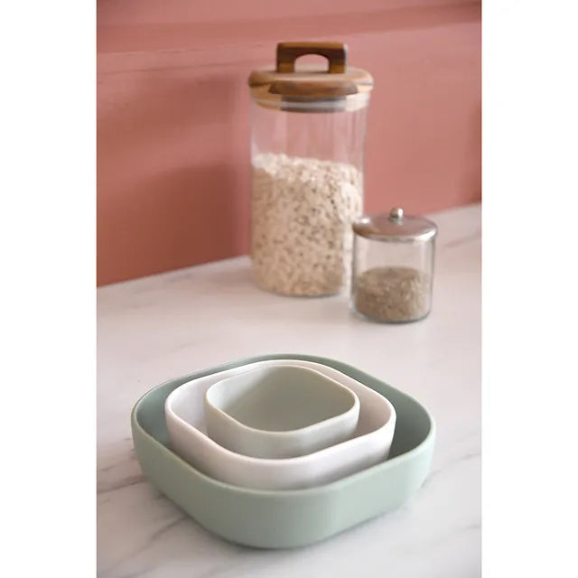 Beaba Silicone 3 Piece Nesting Bowl Set - Sage Green