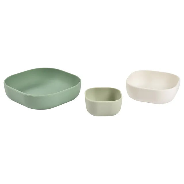 Beaba Silicone 3 Piece Nesting Bowl Set - Sage Green