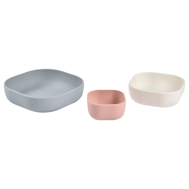 Beaba Silicone 3 Piece Nesting Bowl Set - Velvet Grey