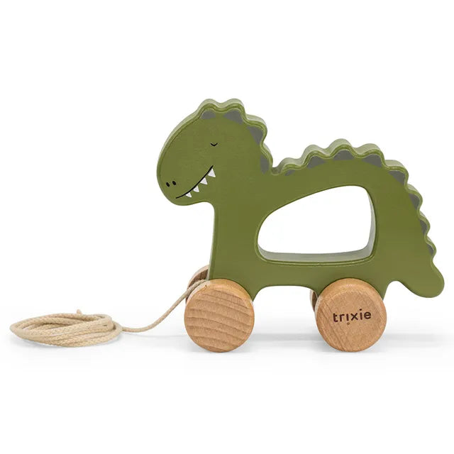 Trixie Wooden Pull Along Toy - Mr. Dino - Laadlee