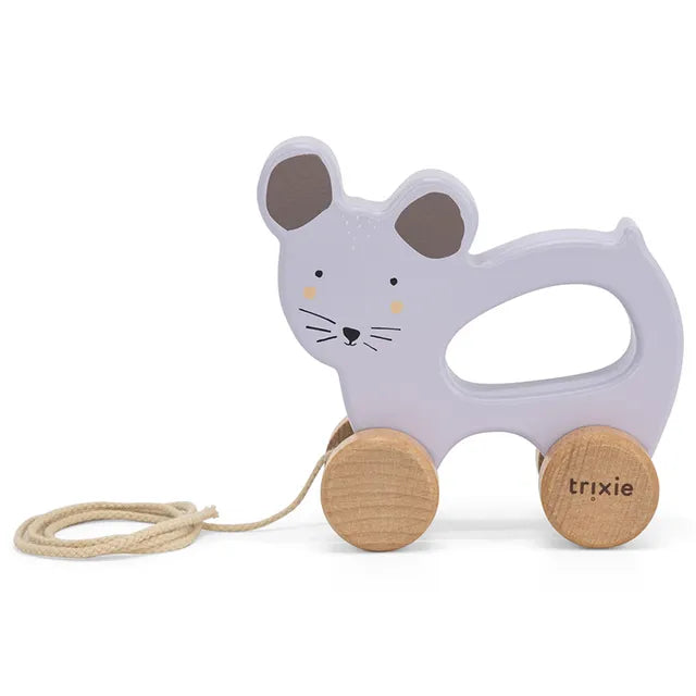Trixie Wooden Pull Along Toy - Mrs. Mouse - Laadlee