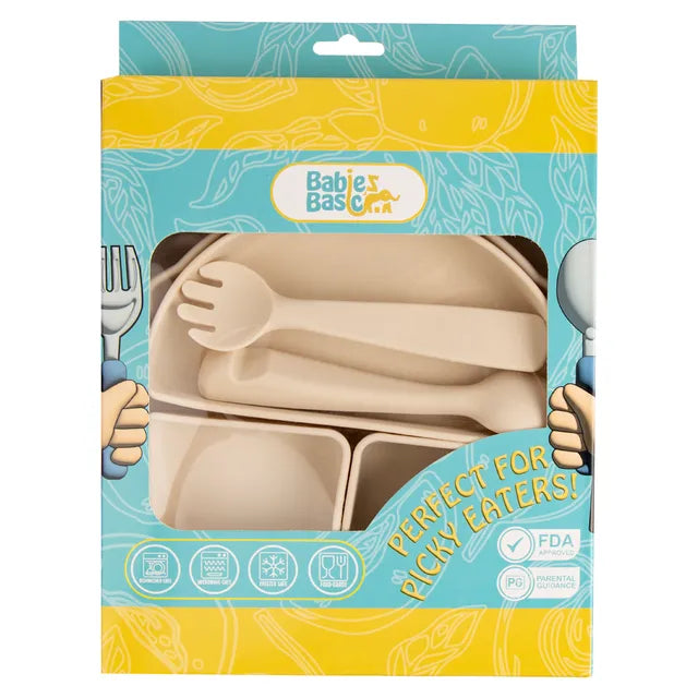 Babies Basic Feeding Set with Removable Sections 3pcs - Cream