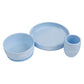 Babies Basic Silicone Plate, Bowl & Cup - Blue