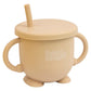 Babies Basic 2 In 1 Silicone Cup with Straw Or A Snack Lid - Beige