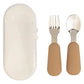 Babies Basic Stainless Steel Cutlery Set with Travel Case - Cream