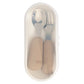 Babies Basic Stainless Steel Cutlery Set with Travel Case - Cream