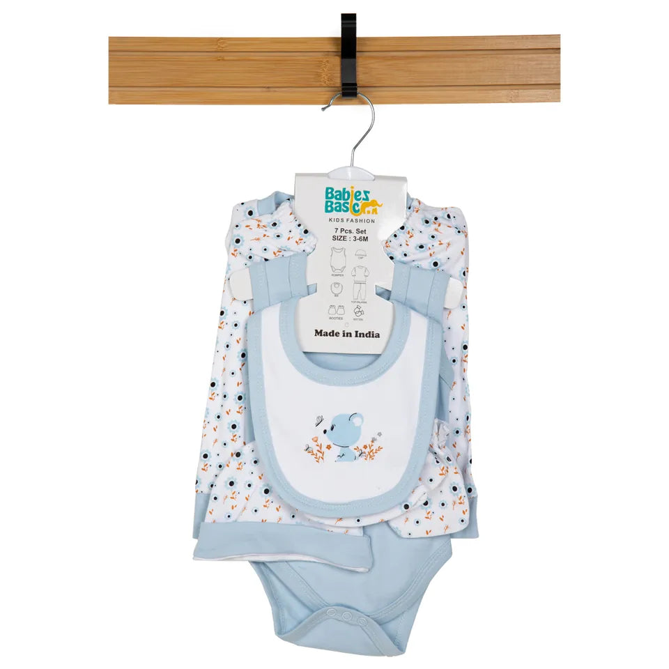 Babies Basic Gift Set - 7pcs - Light Blue