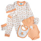 Babies Basic Gift Set - 7pcs - Peach & White