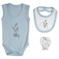 Babies Basic Gift Set - 7pcs - White & Blue