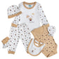 Babies Basic Gift Set - 7pcs - Light Brown & White