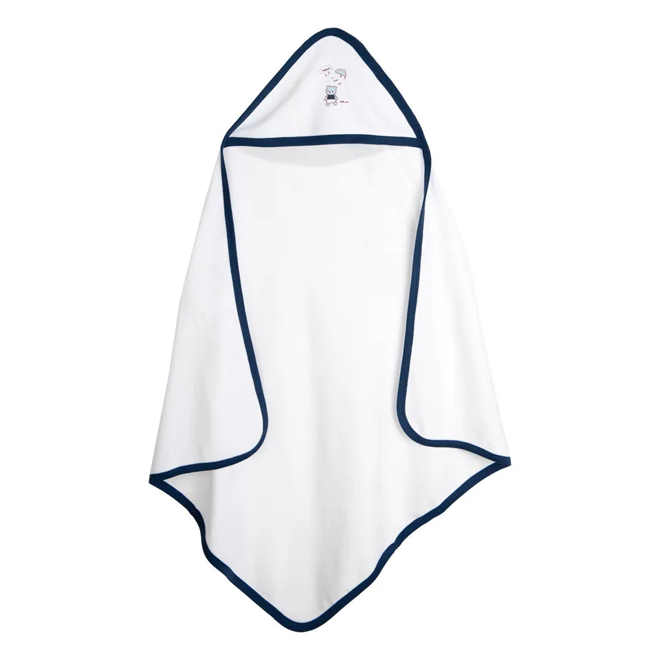 Babies Basic Receiving Blanket for New Born - White & Blue