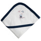 Babies Basic Receiving Blanket for New Born - White & Blue