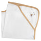 Babies Basic Receiving Blanket for New Born - White & Brown