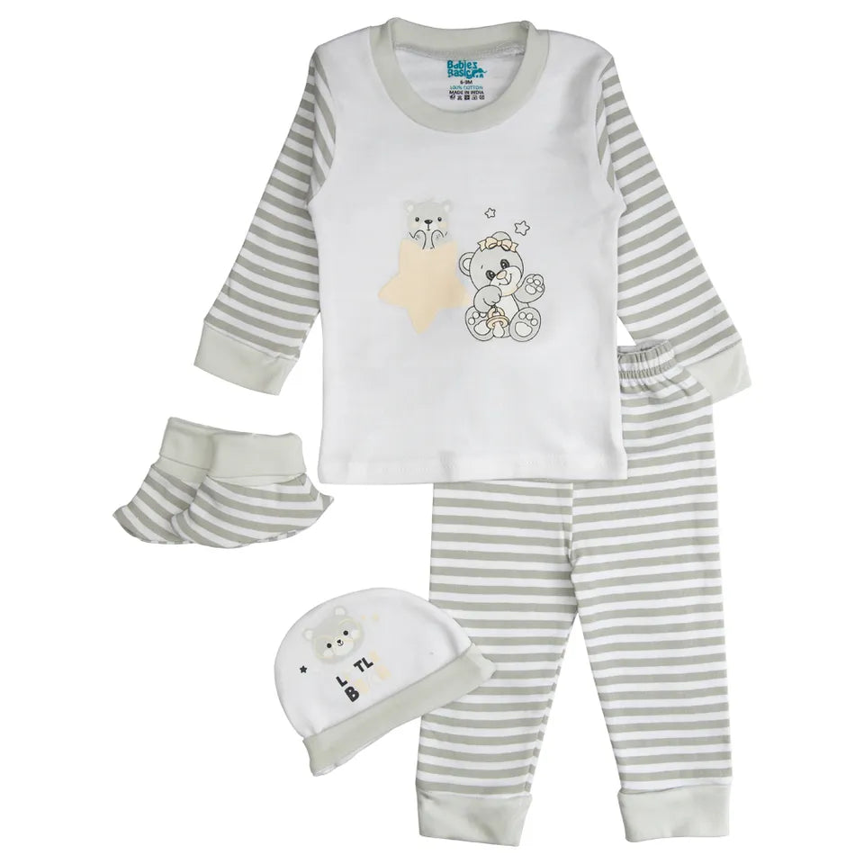 Babies Basic Gift Set - 7pcs - Grey & White