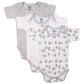 Babies Basic Printed Romper Pack of 3 - Grey