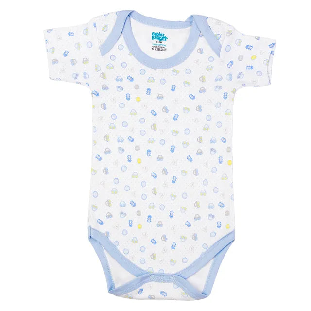 Babies Basic Printed Romper  Pack of 3 - Blue