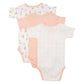 Babies Basic Printed Romper Pack of 3 - Peach